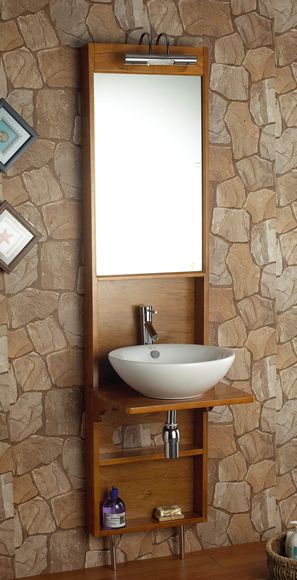 Uma Basin with stand light and mirror