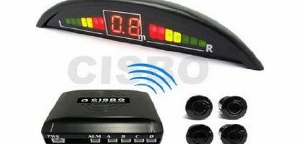 CISBO Sea Grey Wireless Car reversing parking Four 4 rear sensors with Colour LED displayer