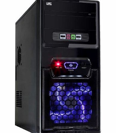 CiT 1017 Part Mesh MIDI Gaming Case with with LED Fan and 500W Power Supply Unit - Black