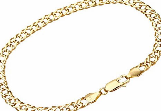 Citerna 9 ct Yellow Gold 2.3 g Fine Double Curb Bracelet of 19 cm/7.5 Inch Length and 5 mm Width