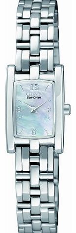 Citizen Watch Silhouette Womens Quartz Watch with Mother of Pearl Dial Analogue Display and Silver Stainless Steel Bracelet EG2340-51D