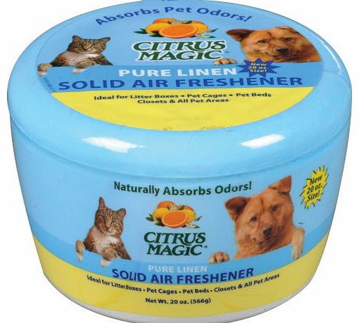 Citrus Magic Solid Air Freshener Absorbs Pet Odors Pure Linen, Pure Linen 20 oz