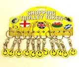 CL Trolley Coin Keyring 12/Pk - Smiley