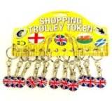 CL Trolley Coin Keyring 12/Pk - Union Jack