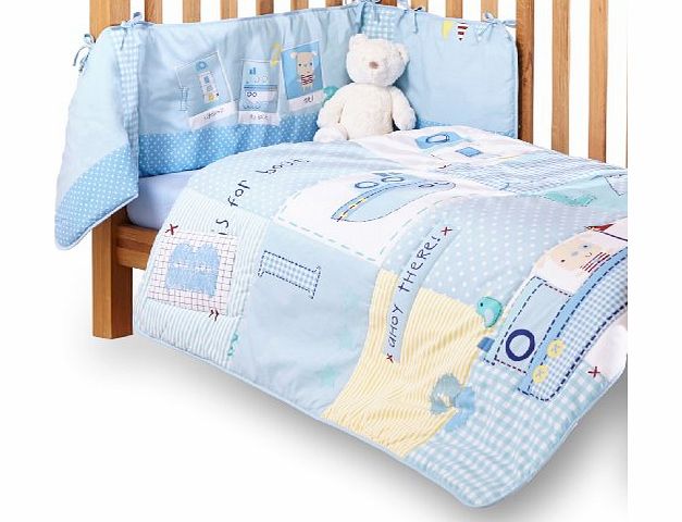 Cot Bed Quilt and Bumper Set - Ahoy