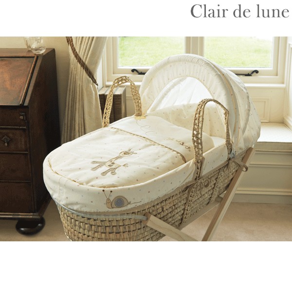 Clair de Lune Gilly and Gerry - Moses Basket With Padded Inner