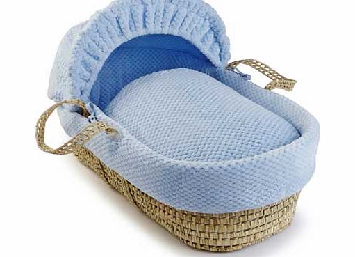 Honeycomb Palm Moses Basket - Blue