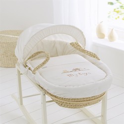 Clair de Lune Moses Basket  My Toys Cream - 2 Week Delivery