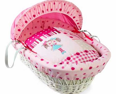 My Dolly White Wicker Moses Basket