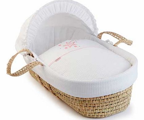 Stardust Palm Moses Basket - Pink