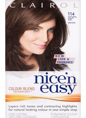 Clairol Nicen Easy Permanent Hair Colour - 114 Natural Light Ash Brown