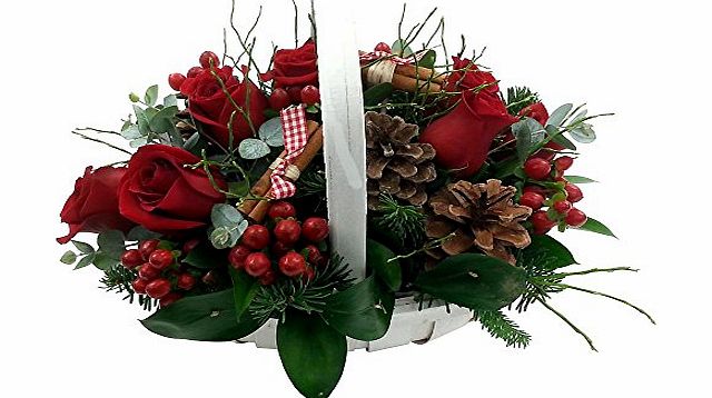 Clare Florist Festive Wishes Christmas Flower Basket