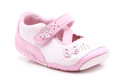 Clarks India Shimmer Baby Pink Leather