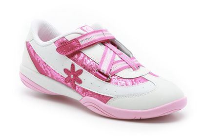 Jnr Daisy Diva White/Pink Leather