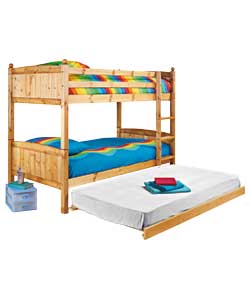 Classic Bunk Bed with Trundle - Antique Pine