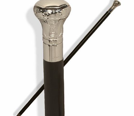 Classic Canes Chrome Knob Formal Cane. Black Hardwood Shaft.92cm.