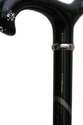 Classic Canes Swarovski Crystal Inlaid Black Derby Cane Walking Stick