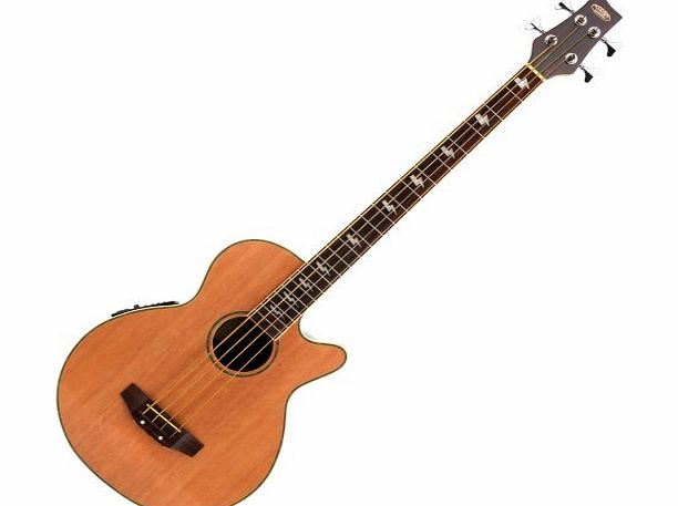 Classic Cantabile AB-40 Acoustic Bass Natural (bass guitar with pickup / pickup, 3-band equalizer, rosewood and spruce)