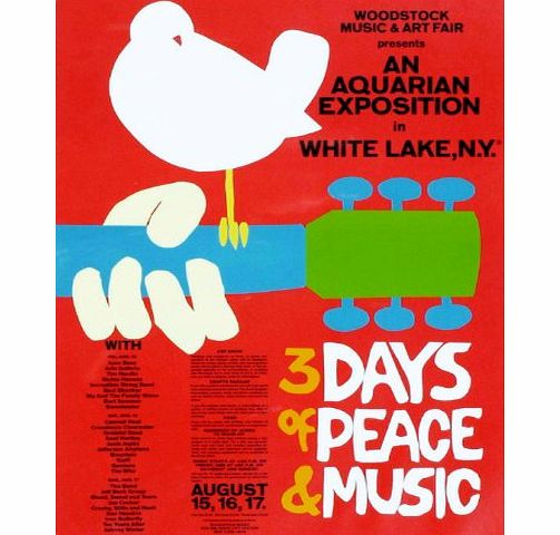 CLASSIC POSTERS WOODSTOCK REPRODUCTION POSTER 16X12``