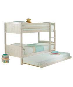 Classic White Pine Bunk Bed with Trundle
