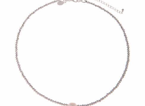 Claudia Bradby Pearl and Pyrite Short Necklace,