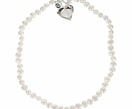 Claudia Bradby Silver Heart Pearl Necklace