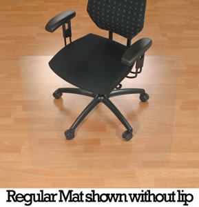 Cleartex Chair Mat Rectangular with Lip for Hard