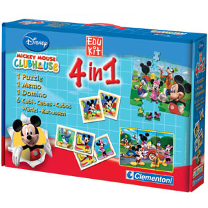 Clementoni Mickey Mouse Clubhouse 4 in 1 Educational Kit Games