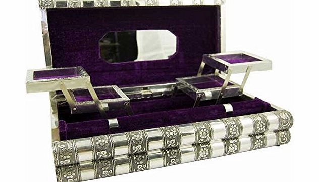 Cleo Box Jewellery Metal With Purple Velvet Interior 15X8 Inch