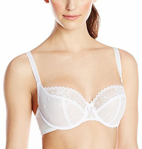 Womens Lucy Balconnet Full Cup Plain Everyday Bra, White, 30F