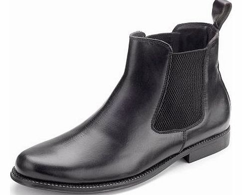 Clifford James Chelsea Boots Mens Real Leather Boots. (12, Black)