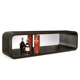 Clifton Walnut Mirror Backed Bar Shelf