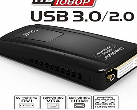 USB 3.0/ 2.0 to DVI,VGA or HDMI Adaptor (supports up to 2048 X 1152)*1080p Full HD ready * External Videocard * Multi Display Adapter/splitter/converter ** Includes DVI to HDMI adaptor a