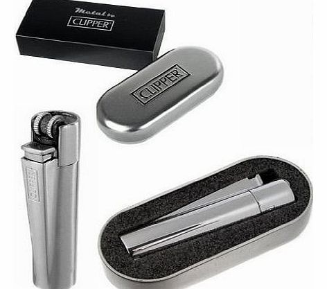 Clipper Solid Metal Clipper Lighter in Gift Box.