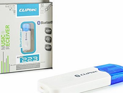 CLiPtec USB Bluetooth Music Audio Stereo Receiver for Car AUX IN Home Speaker headphone with Microphone - Blue