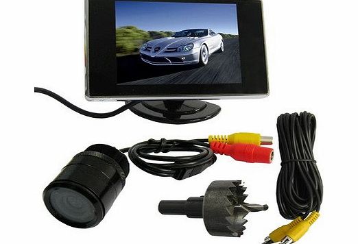 Clixsy 3.5 inch TFT Monitor Car Rear view System with Camera Video Car Parking Sensor System