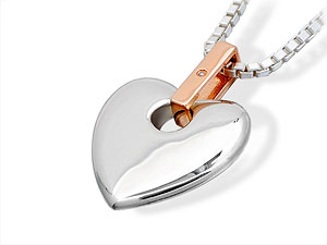 Clogau 9ct Rose Gold And Silver Cariad Pendant