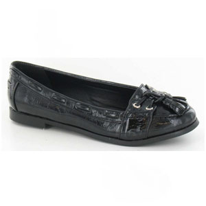 Cloggs Tassel Penny Loafer - Black Patent