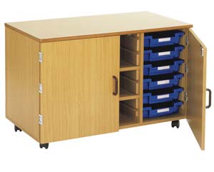 CLOSED tray storage unit with trays deluxe