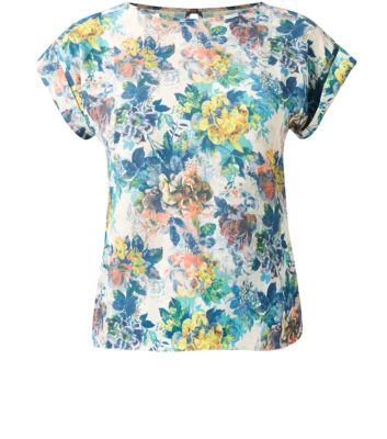 White Floral Print T-Shirt 3192295