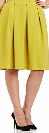 Closet Women Midi Co-Ord Pleated Skirt, Yellow (Mustard), Size 12