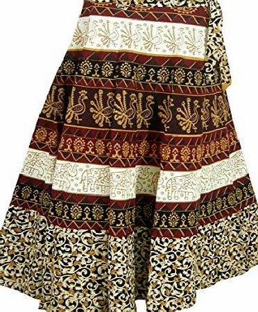 ClothesnCraft India Clothing Wrap Around Cotton Skirt Designer Dresses (Mustard)