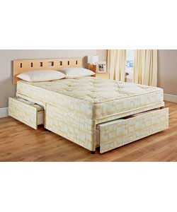 cloud Nine Riga Double Divan Tufted Trizone 2 and End Drawer