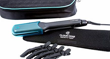Cloud Nine Wide Hair Straighteners, Hair Clips, Luxury Carry Case and Heatproof Mat