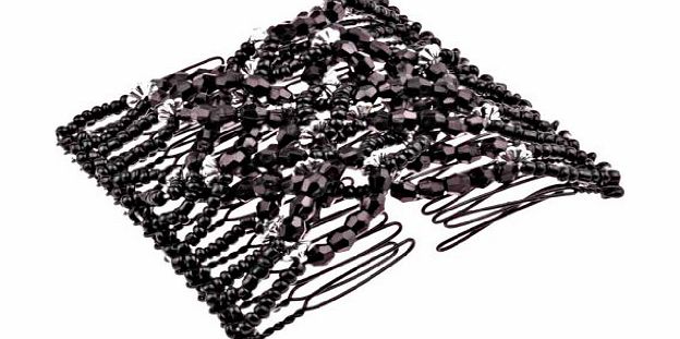 Cloud9 Magic Beads Double Women/Ladies Hair Clip Stretchy Hair Combs Clips (Style4 Black)