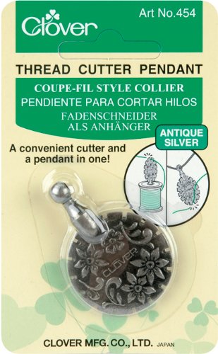 Clover Thread Cutter Pendant Antique, Silver