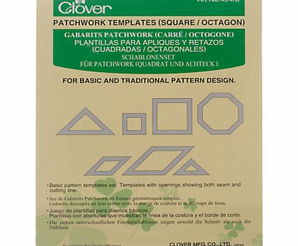 Clover Patchwork Templates, Square / Octagon
