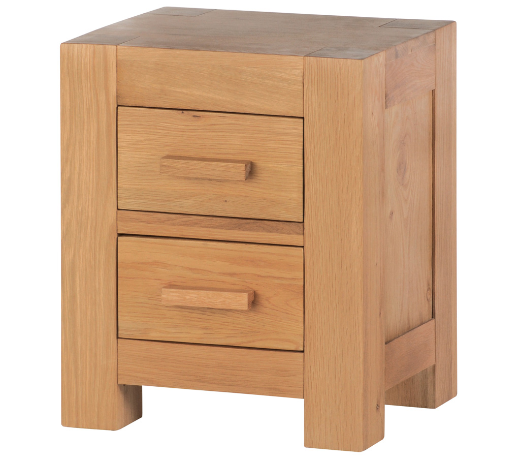 2 Coast chunky oak 2 drawer bedside table