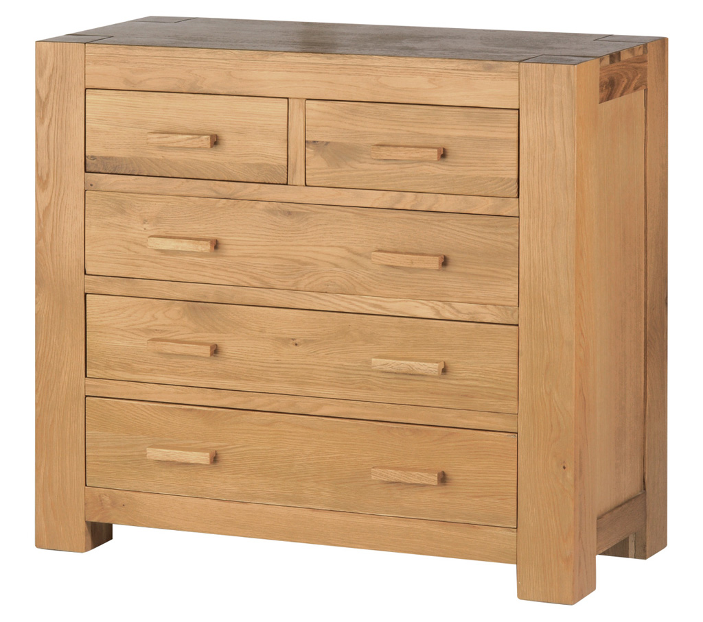 2 Coast chunky oak 5 drawer chest