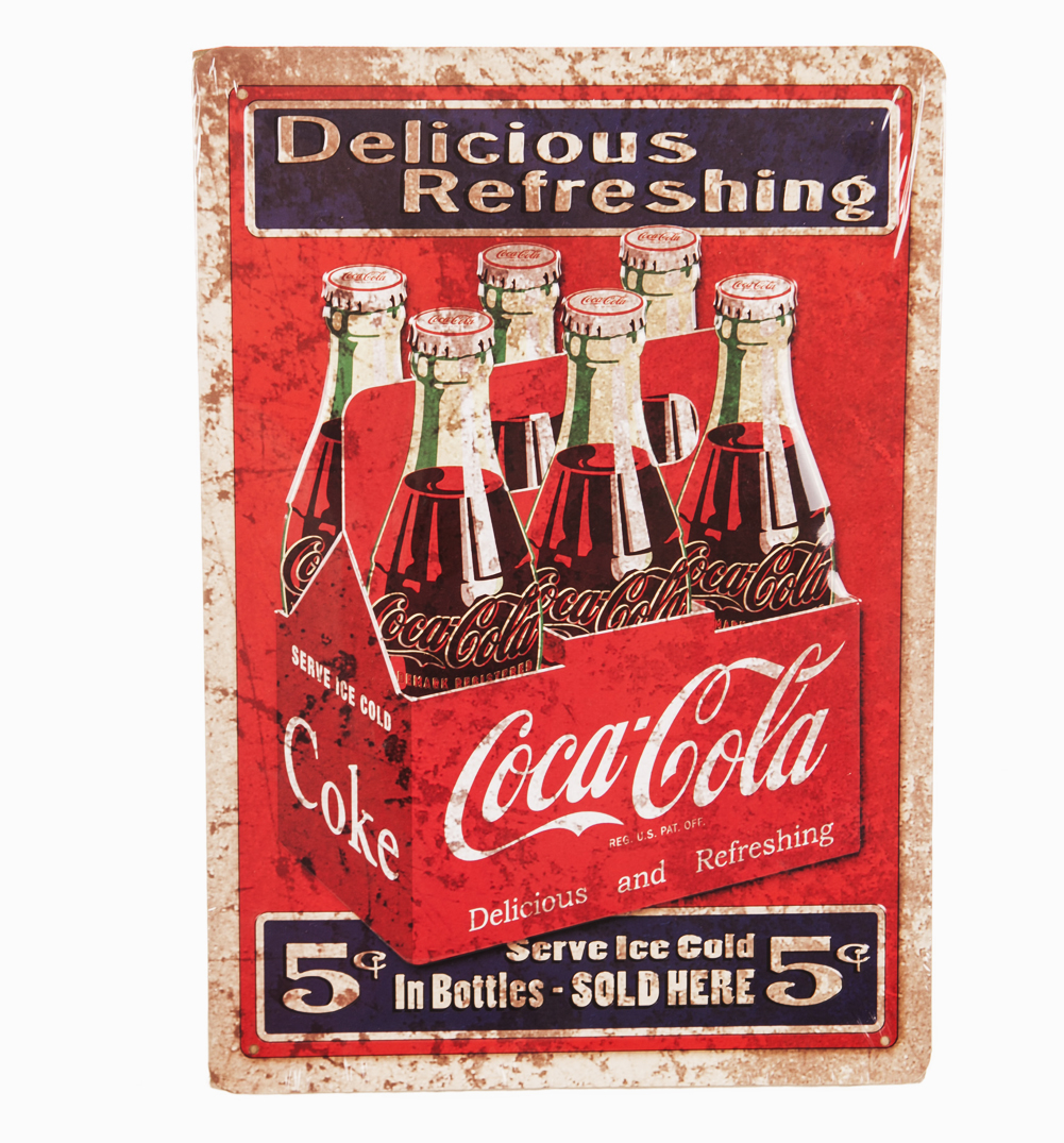 Coca-Cola Delicious and Refreshing Metal Sign